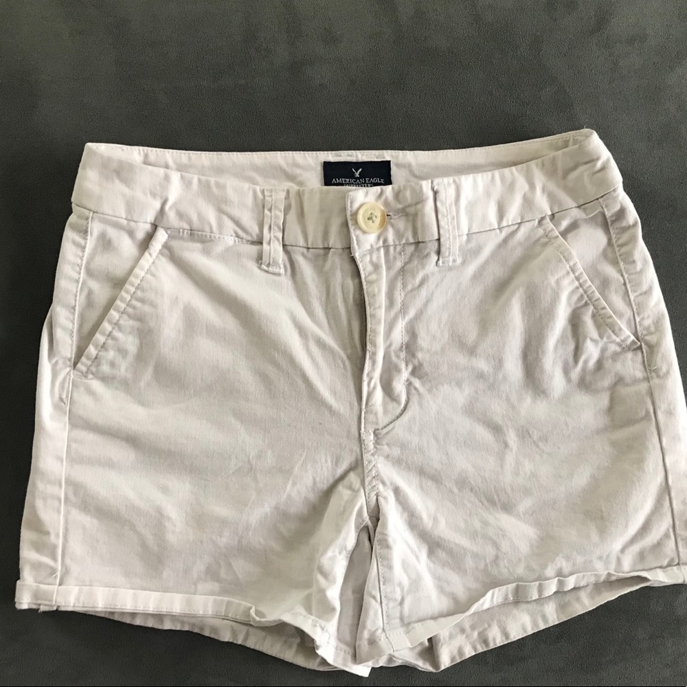 American Eagle High Rise White Shorts